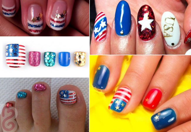 Fourth of July Nail Art and Toe Nail Designs