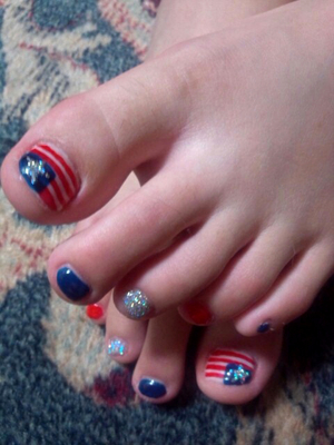Fourth of July Nail Art and Toe Nail Designs